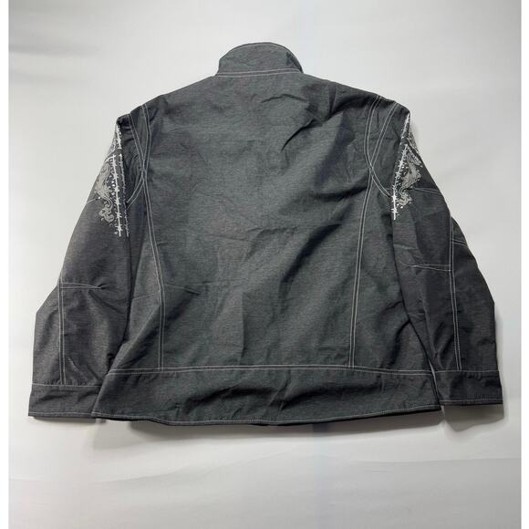 Cowgirl Hardware Women's Gray Rhinestone Cross Shell Jacket - Size L - Picture 2 of 5